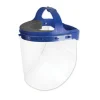 Suncast 16.5 in. x 10.25 in. x 11 in. Fully Assembled Full Length Face Shield with Head Gear - Clear/Blue (16/Carton)