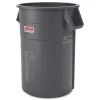 Suncast Commercial Injection Molded Utility Trash Can, 44 gal, Plastic/Resin, Gray