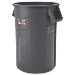 Suncast Commercial Injection Molded Utility Trash Can, 44 gal, Plastic/Resin, Gray