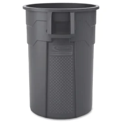 Suncast Commercial Injection Molded Utility Trash Can, 44 gal, Plastic/Resin, Gray