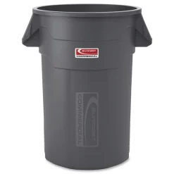Suncast Commercial Injection Molded Utility Trash Can, 44 gal, Plastic/Resin, Gray