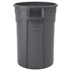 Suncast Commercial Injection Molded Utility Trash Can, 32 gal, Plastic/Resin, Gray