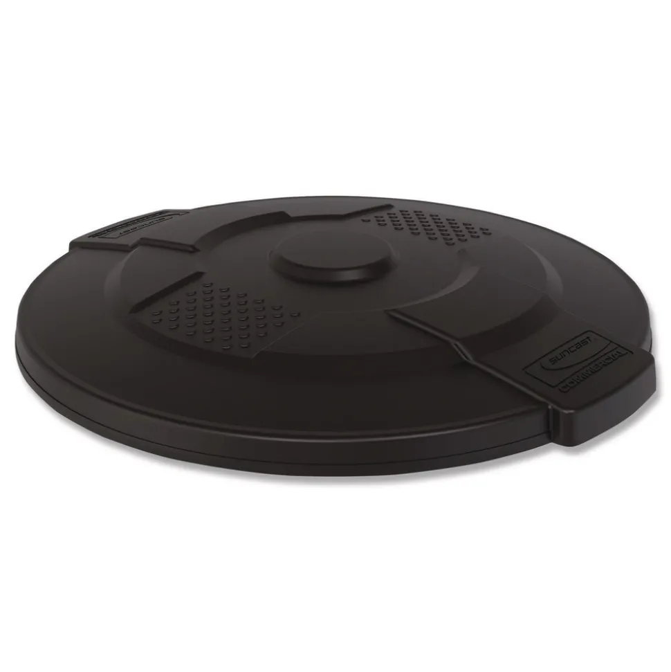 Suncast Commercial Utility Trash Can Lid for 44 gal Trash Can, 24.88-in Diameter x 3-in, Black