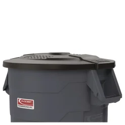 Suncast Commercial Utility Trash Can Lid for 44 gal Trash Can, 24.88-in Diameter x 3-in, Black
