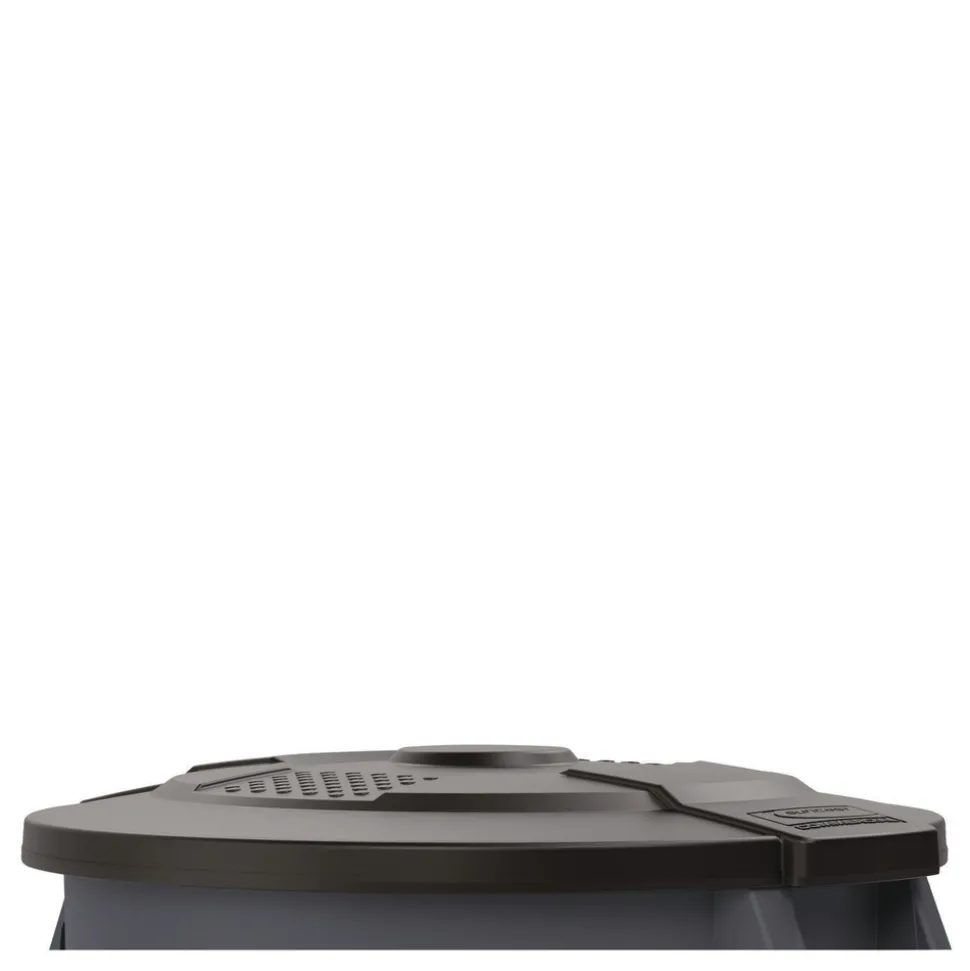 Suncast Commercial Utility Trash Can Lid for 44 gal Trash Can, 24.88-in Diameter x 3-in, Black