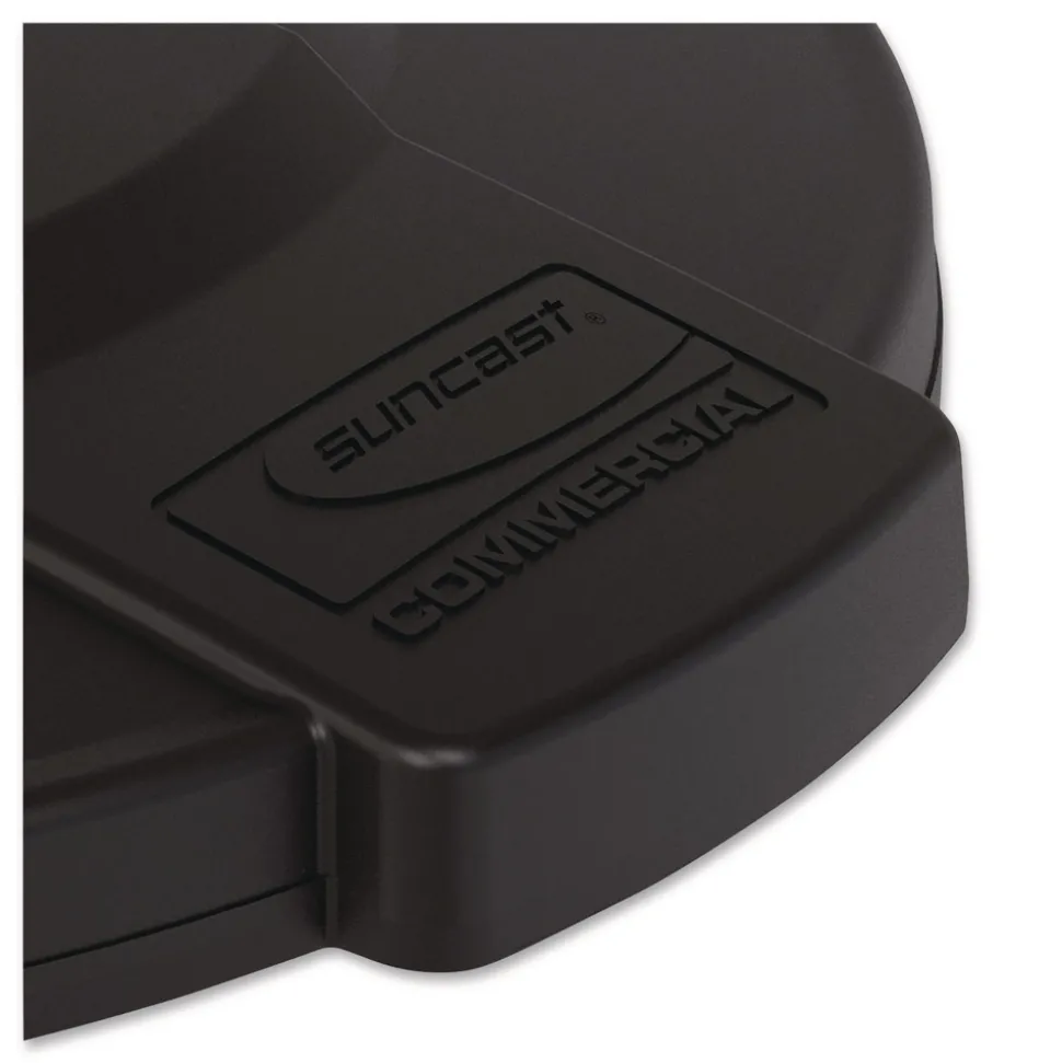 Suncast Commercial Utility Trash Can Lid for 44 gal Trash Can, 24.88-in Diameter x 3-in, Black