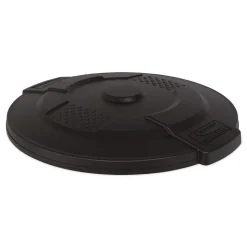 Suncast Commercial Utility Trash Can Lid for 32 gal Trash Can, 22.22-in Diameter x 3-in, Black