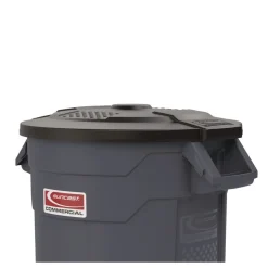 Suncast Commercial Utility Trash Can Lid for 32 gal Trash Can, 22.22-in Diameter x 3-in, Black