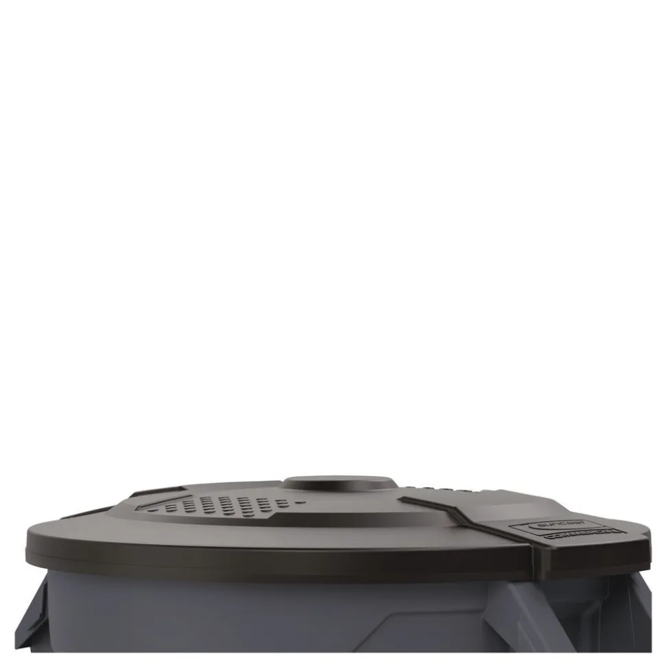 Suncast Commercial Utility Trash Can Lid for 32 gal Trash Can, 22.22-in Diameter x 3-in, Black