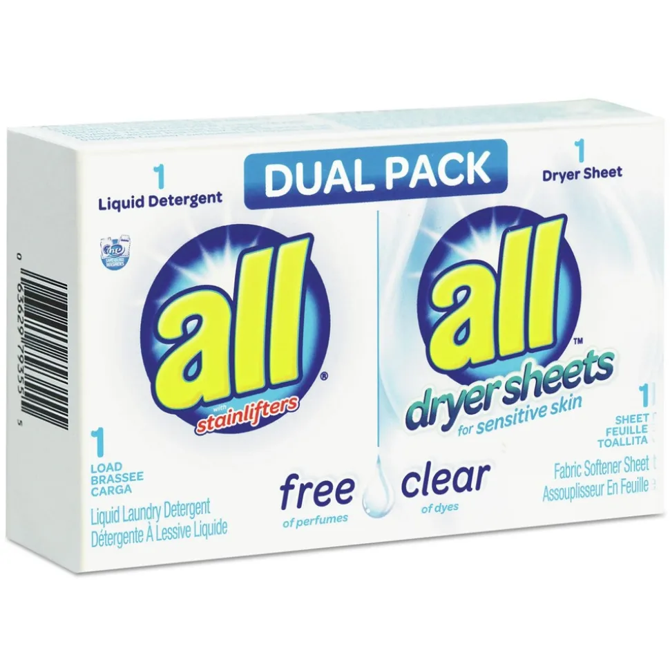 Surf Free Clear HE Liquid Laundry Detergent/Dryer Sheet Dual Vend Pack (100/Carton)