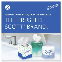 Surpass 21340 2-Ply Flat Box Facial Tissue for Business - White (100 Sheets/Box, 30 Boxes/Carton)