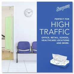 Surpass 21340 2-Ply Flat Box Facial Tissue for Business - White (100 Sheets/Box, 30 Boxes/Carton)