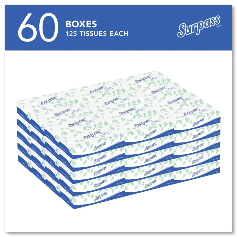 Surpass 2-Ply Facial Tissue for Business - White (125 Sheets/Box, 60 Boxes/Carton)