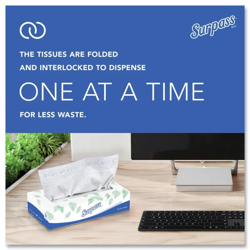 Surpass 2-Ply Facial Tissue for Business - White (125 Sheets/Box, 60 Boxes/Carton)
