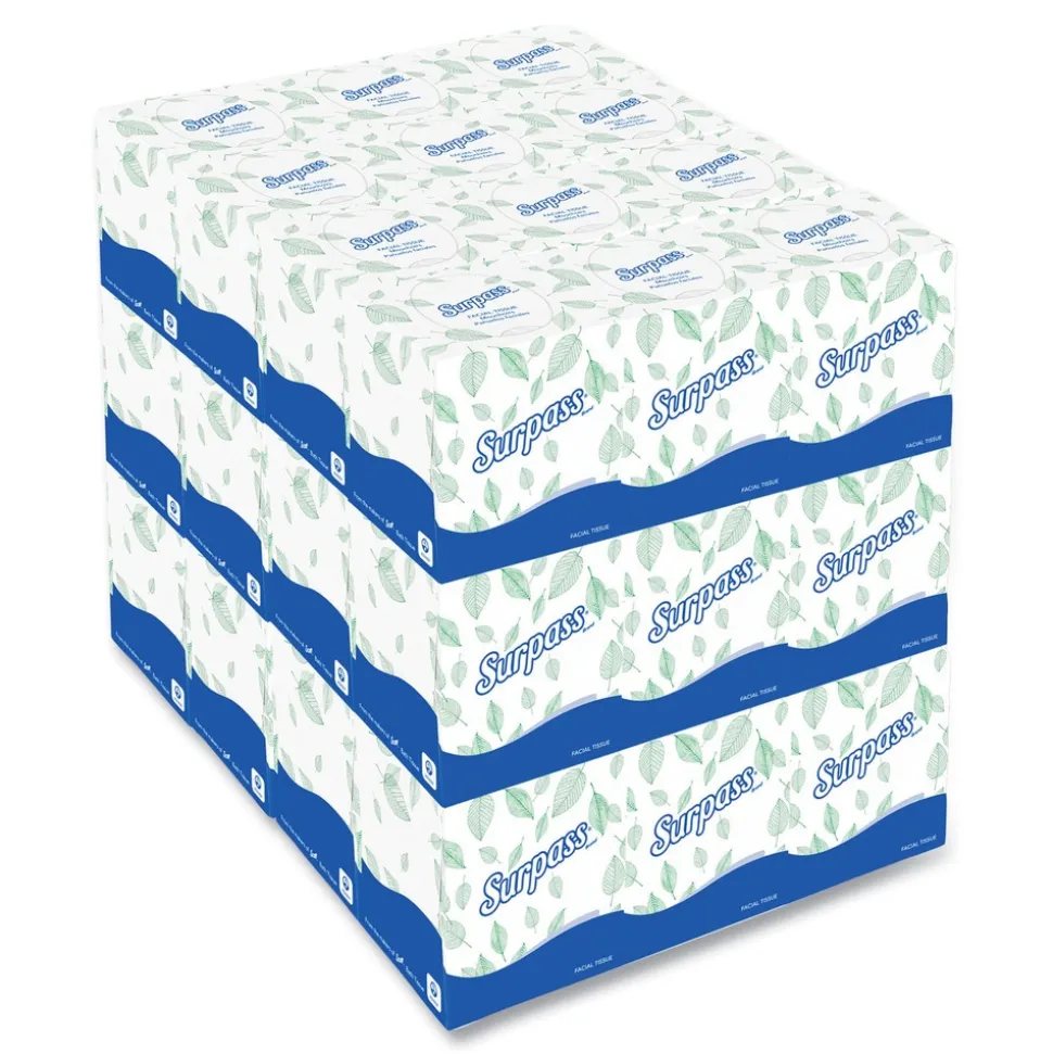 Surpass 2-Ply Pop-Up Box Facial Tissue for Business - White (110/Box, 36 Boxes/Carton)