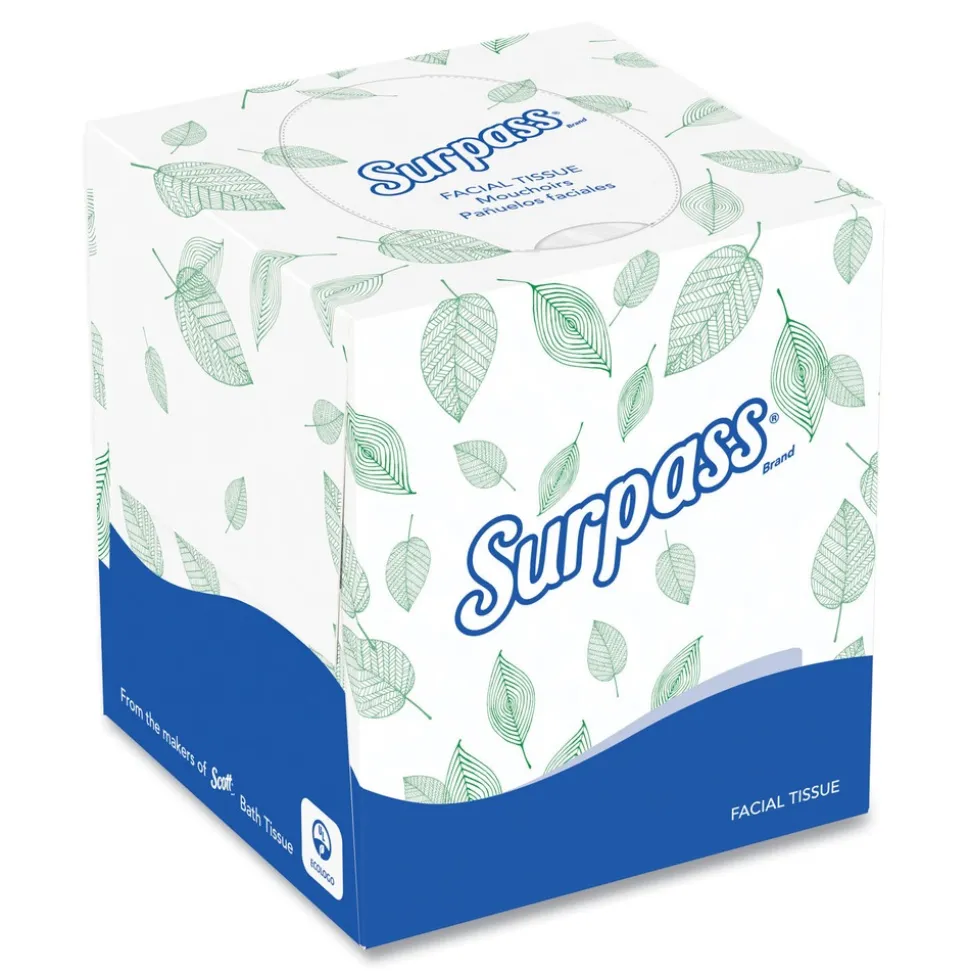 Surpass 2-Ply Pop-Up Box Facial Tissue for Business - White (110/Box, 36 Boxes/Carton)