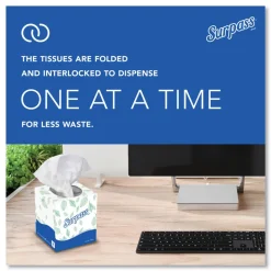 Surpass 2-Ply Pop-Up Box Facial Tissue for Business - White (110/Box, 36 Boxes/Carton)