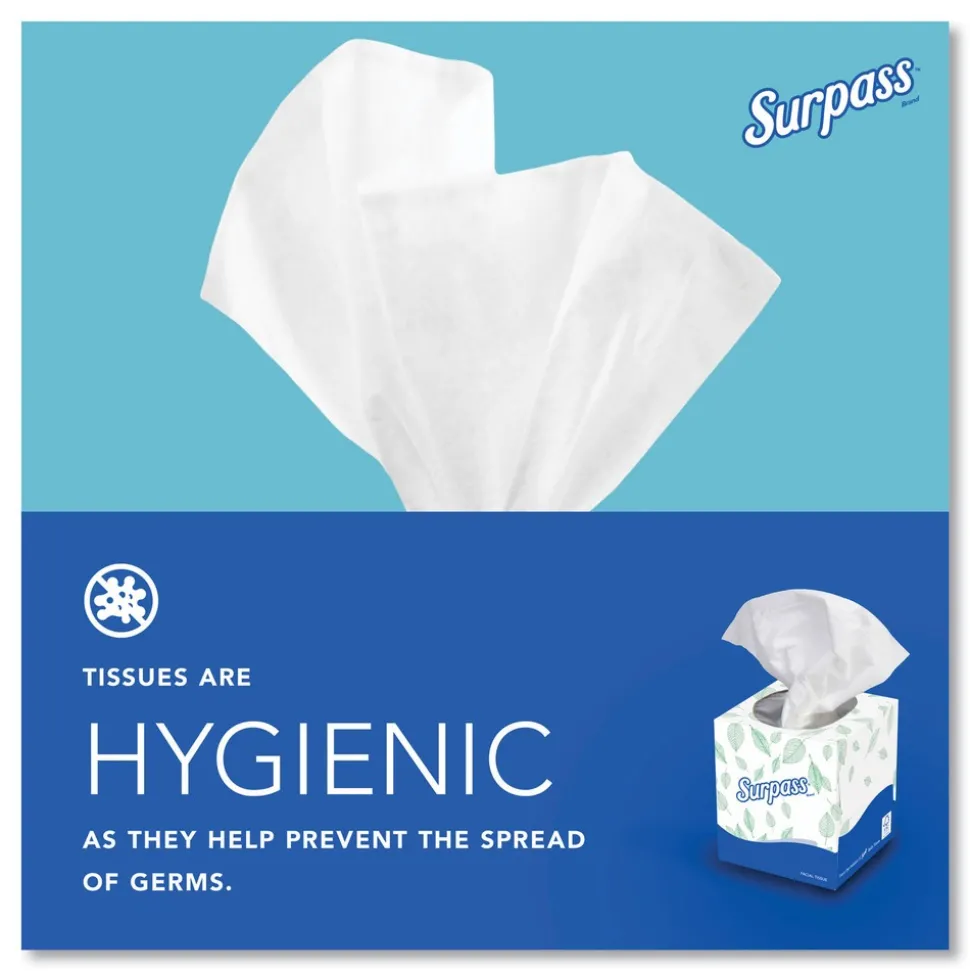Surpass 2-Ply Pop-Up Box Facial Tissue for Business - White (110/Box, 36 Boxes/Carton)
