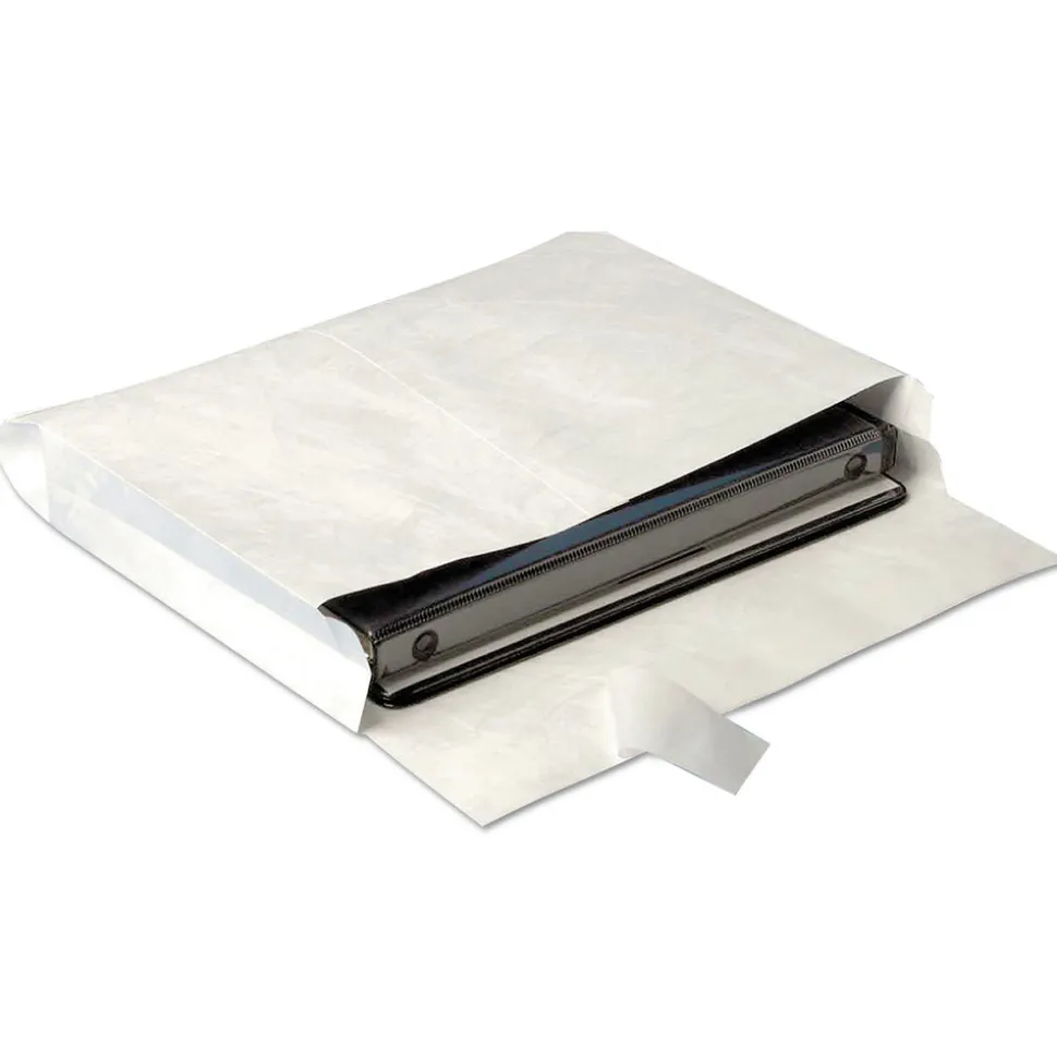 Survivor QUAR4610 10 in. x 13 in. No. 13-1/2 Lightweight 14 lbs. Tyvek Open End Expansion Mailers - White (100/Carton)