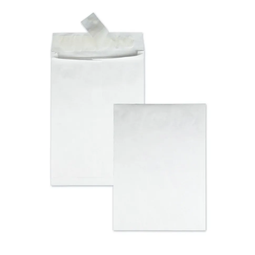 Survivor Tyvek 10 x 13 18 lb. Heavyweight Square Flap Open End Expansion Mailers - White (100/Carton)