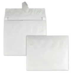 Survivor Tyvek 10 x 13 18 lb. Heavyweight Square Flap Open End Expansion Mailers - White (100/Carton)