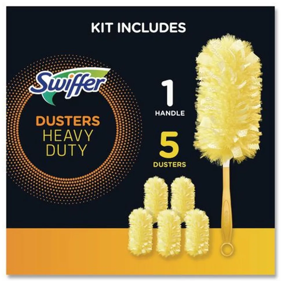 Swiffer 6 in. Handle Heavy Duty Dusters Starter Kit with Two Disposable Dusters (4/Carton)