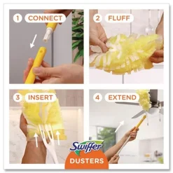 Swiffer 6 in. Handle Heavy Duty Dusters Starter Kit with Two Disposable Dusters (4/Carton)