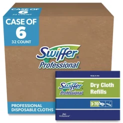 Swiffer 10-5/8 in. x 8 in. Dry Refill Cloths - White (32/Box, 6 Boxes/Carton)