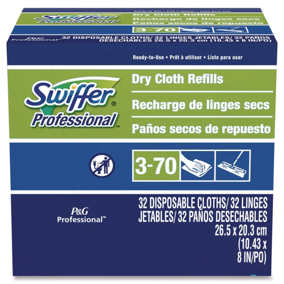 Swiffer 10-5/8 in. x 8 in. Dry Refill Cloths - White (32/Box)