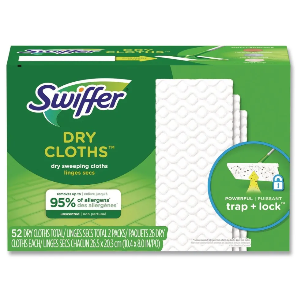 Swiffer 10.4 in. x 8 in. Dry Refill Cloths - White (156/Carton)