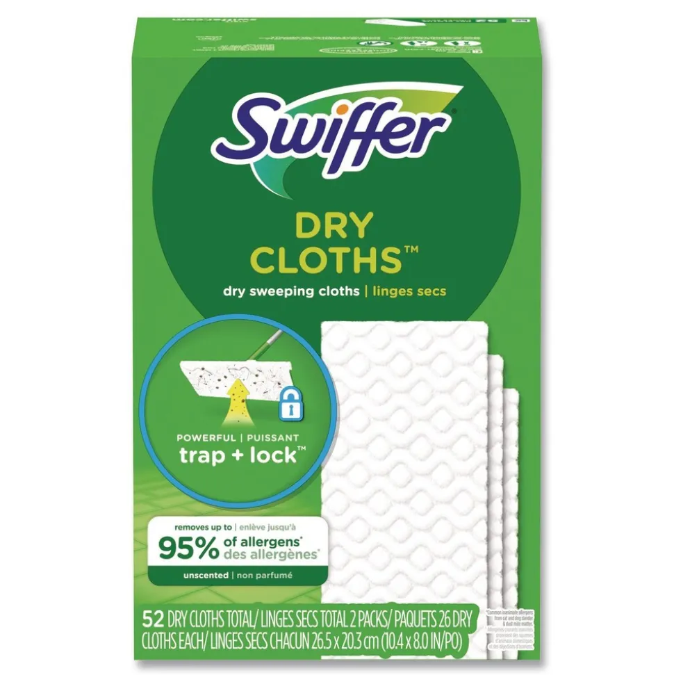 Swiffer 10.4 in. x 8 in. Dry Refill Cloths - White (156/Carton)