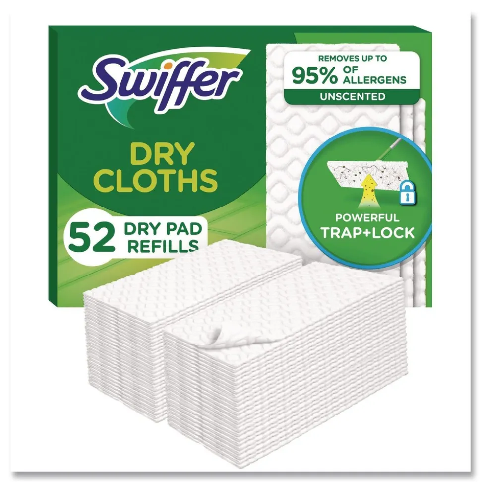 Swiffer 10.4 in. x 8 in. Dry Refill Cloths - White (156/Carton)