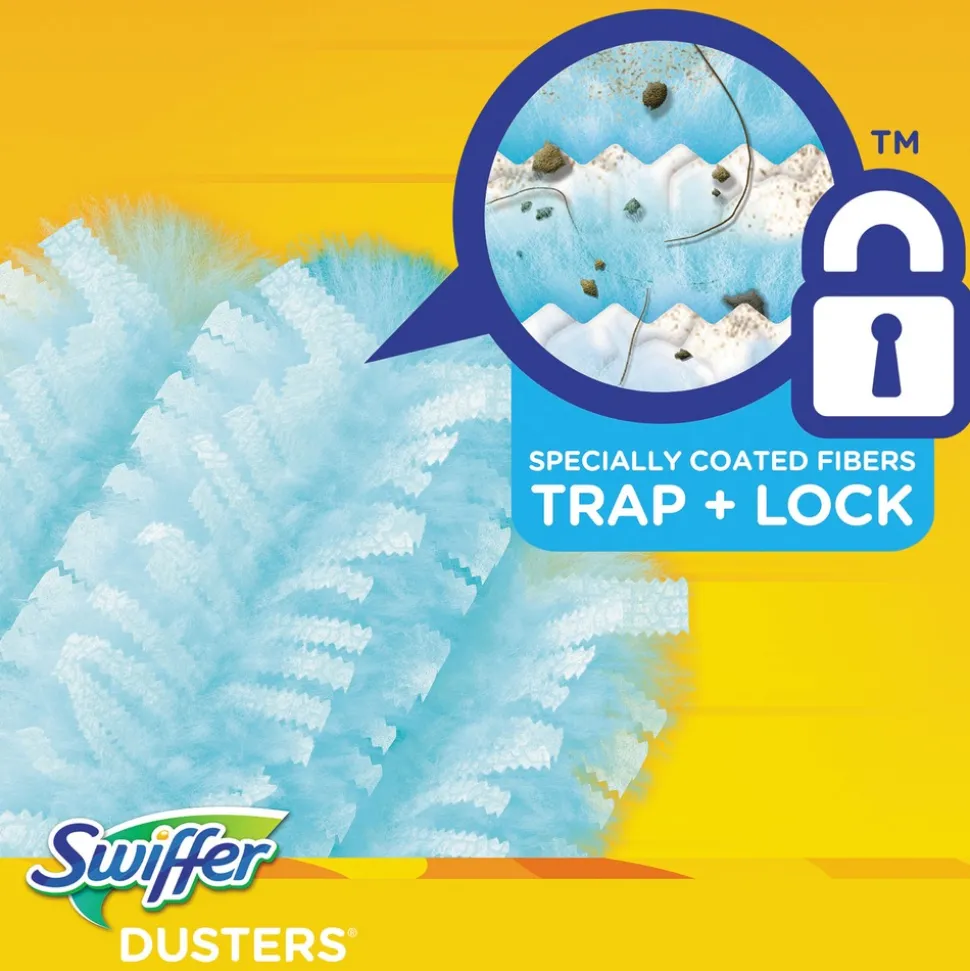 Swiffer 2 in. x 6 in. Dust Lock Fiber Refill Dusters - Light Blue (72/Carton)