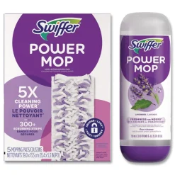 Swiffer 25.3 oz PowerMop Cleaning Solution and Pads Refill Pack - Lavender (4/Carton)