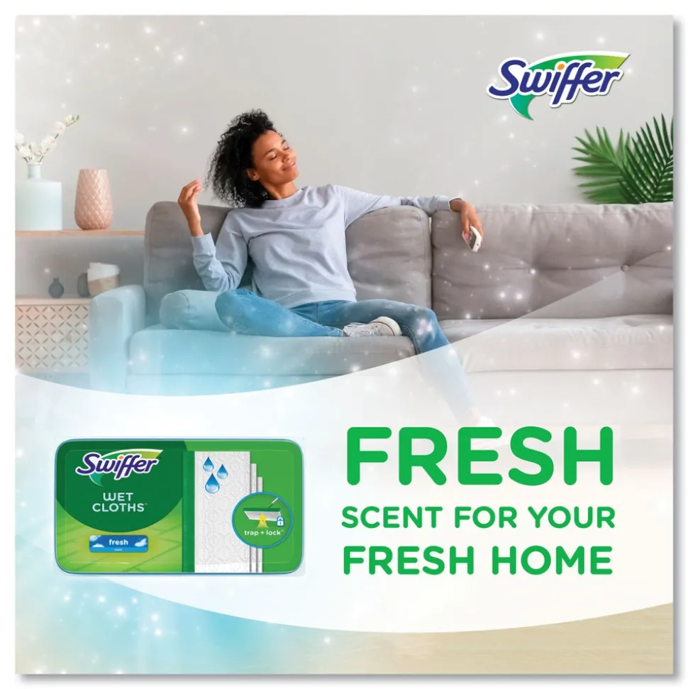 Swiffer 8 x 10 Wet Refill Cloths - Fresh Scent/White (6/Carton)