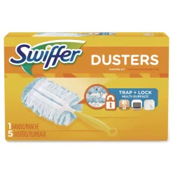Swiffer Dust Lock Fiber 6 in. Handle Dusters Starter Kit - Blue/Yellow (1-Kit)