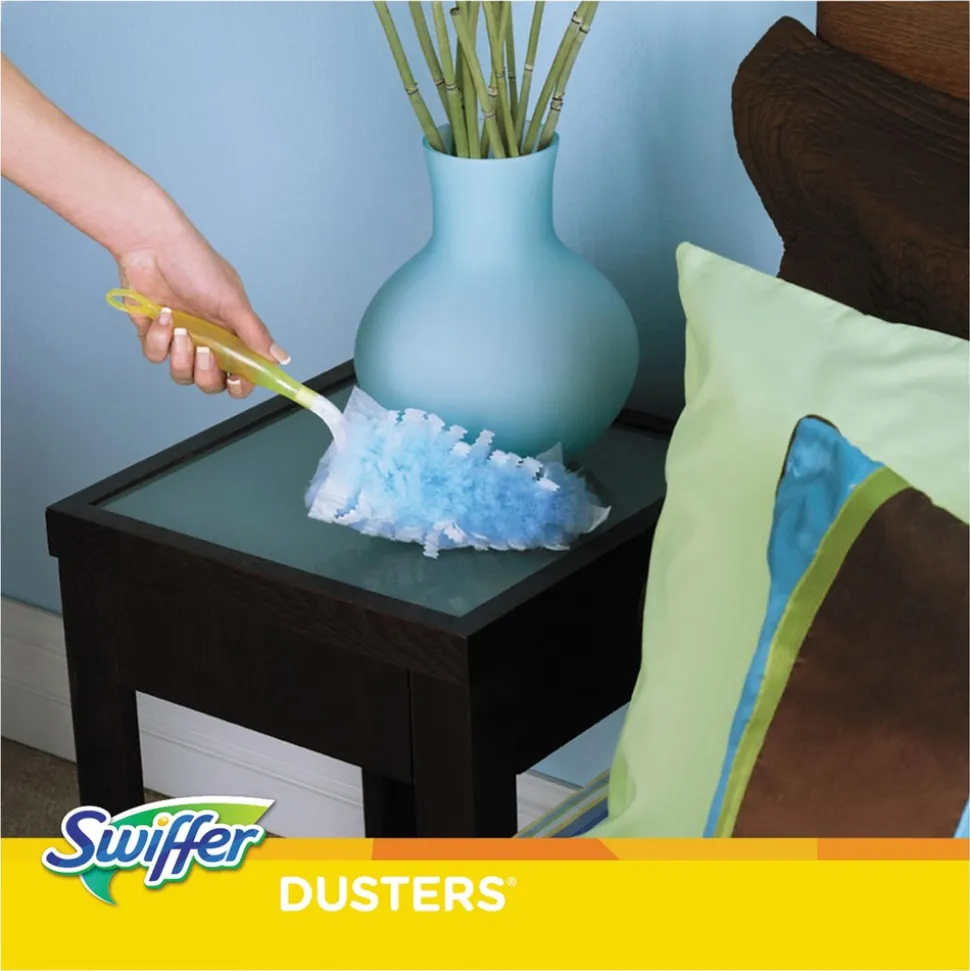 Swiffer Dust Lock Fiber 6 in. Handle Dusters Starter Kit - Blue/Yellow (1-Kit)