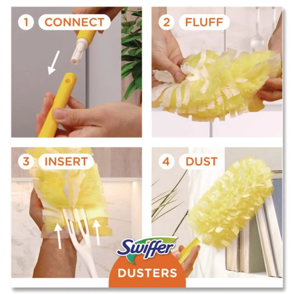 Swiffer Dust Lock Fiber Heavy Duty Dusters Refill - Yellow (24/Carton)