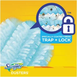 Swiffer Dusters Starter Kit with Dust Lock Fiber and 6 in. Handle - Blue/Yellow (6/Carton)