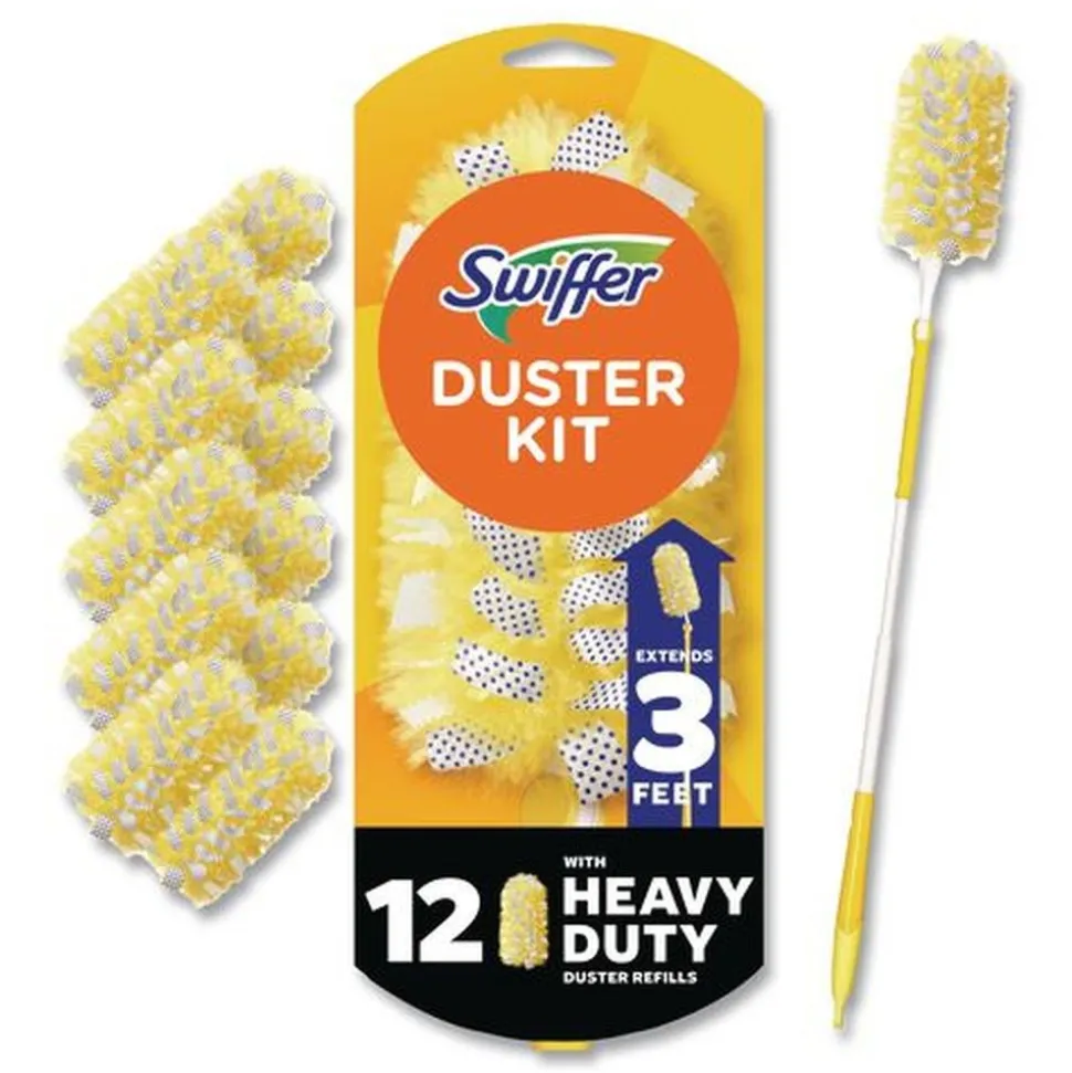 Swiffer Heavy Duty 1 Handle with 12 Duster Refills Starter Kit (1 Kit/Carton)