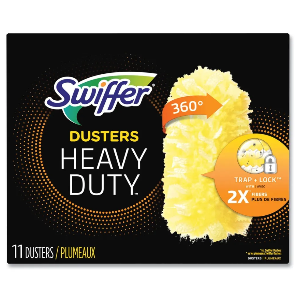 Swiffer Heavy Duty Dust Lock Fiber 2 in. x 6 in. Dusters - Yellow (33/Carton)