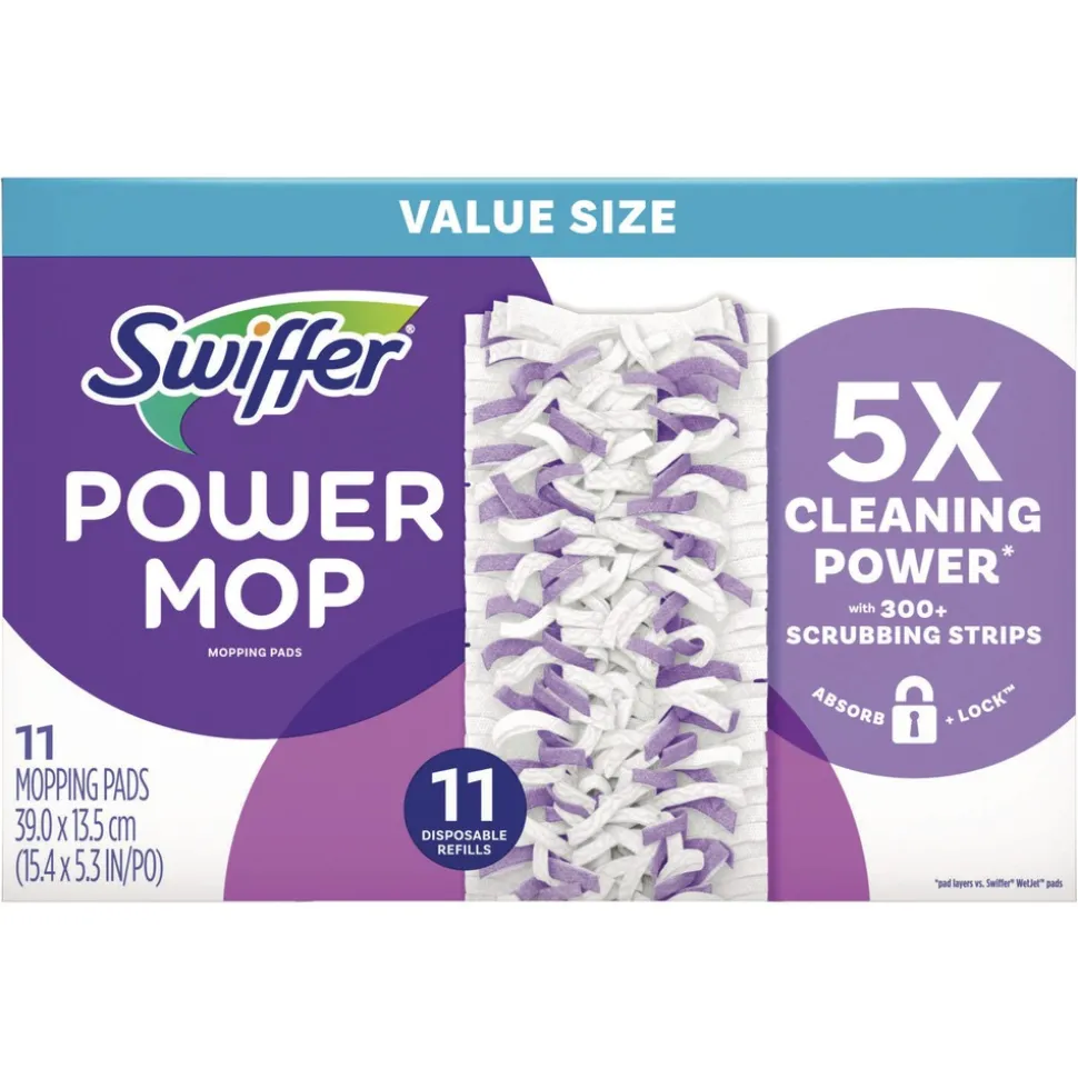 Swiffer PowerMop 11.41 in. x 5.31 in. Mopping Pads (2/Carton)
