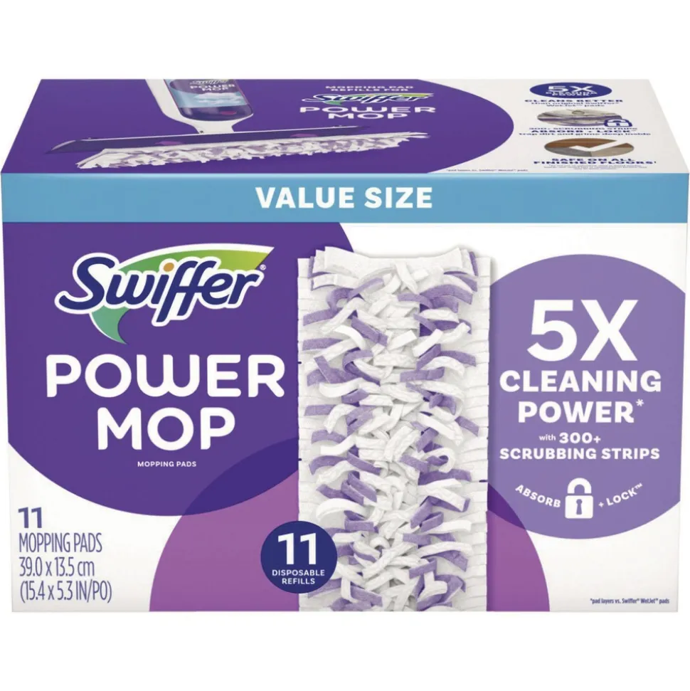 Swiffer PowerMop 11.41 in. x 5.31 in. Mopping Pads (2/Carton)