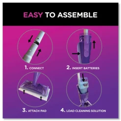 Swiffer WetJet 11.3 in. x 5.4 in. Head Mop Starter Kit with 10 Pads and 1 Cleaner - Silver Handle (1/Carton)