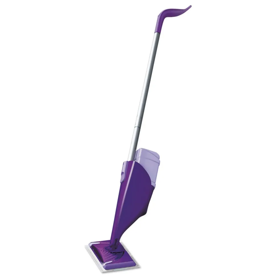 Swiffer WetJet 11 in. x 5 in. Cloth Head 46 in. Aluminum Plastic Handle Mop - White/Purple/Silver (2/Carton)