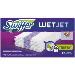 Swiffer WetJet 11.3 in. x 5.4 in. System Cloth Refills - White (24-Piece/Box, 4 Boxes/Carton)