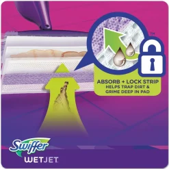 Swiffer WetJet 11.3 in. x 5.4 in. System Cloth Refills - White (24-Piece/Box, 4 Boxes/Carton)