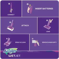 Swiffer WetJet 11.3 in. x 5.4 in. System Cloth Refills - White (24-Piece/Box, 4 Boxes/Carton)