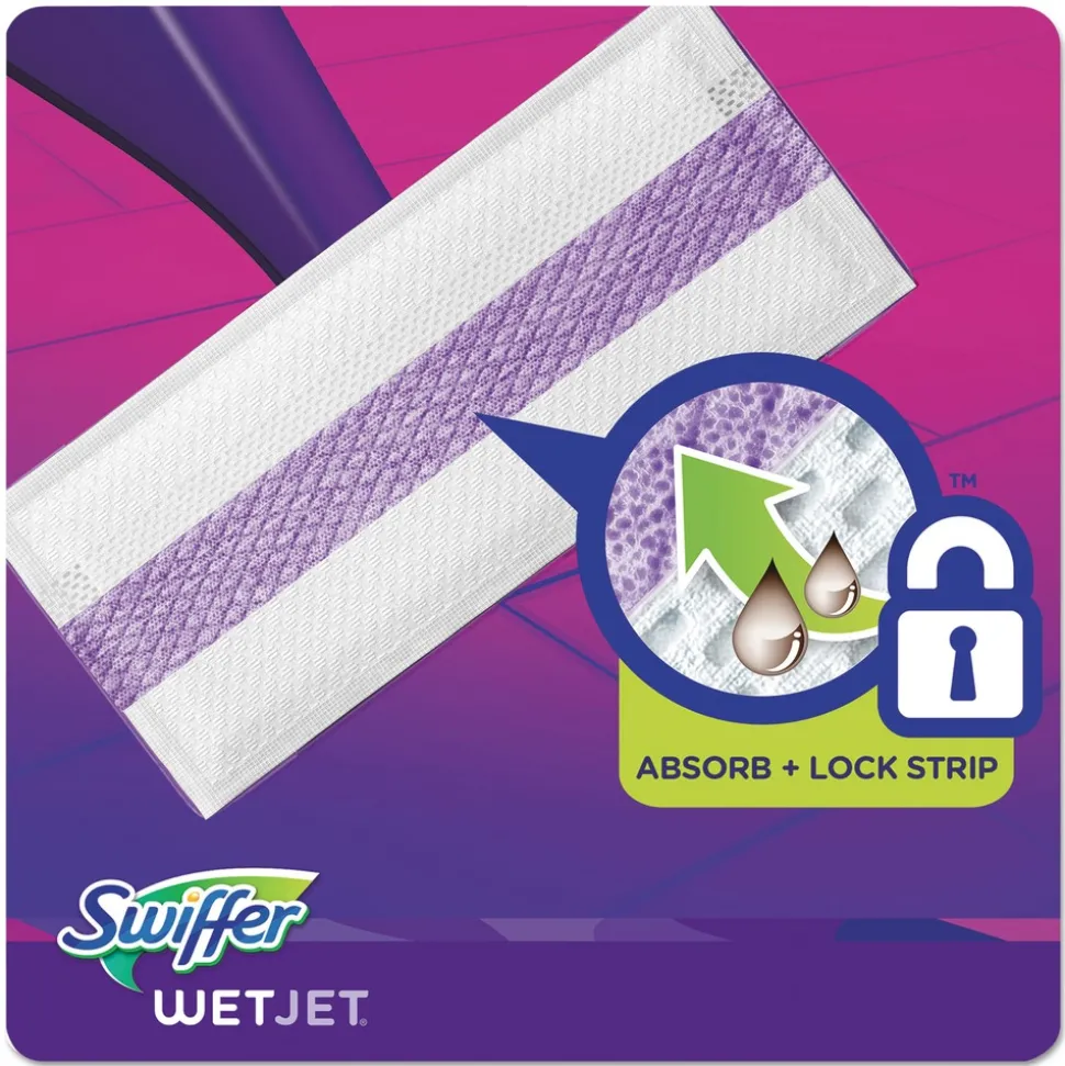 Swiffer WetJet 11.3 in. x 5.4 in. System Cloth Refills - White (24-Piece/Box, 4 Boxes/Carton)