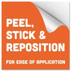 Tabbies BeSafe 9 in. x 6 in. Please Wipe Down All Surfaces You Touch Messaging Repositionable Wall/Door Signs - White (30/Carton)